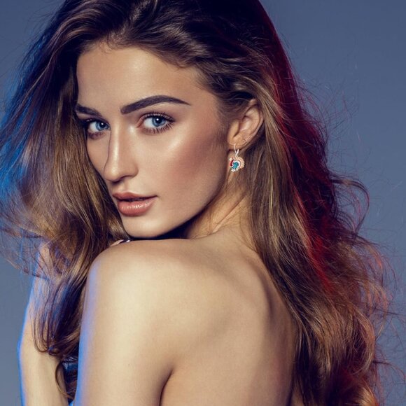 Christmas Sterling Silver Style Turkey Earrings Women's Dangle Jewelry - Picture 2 of 9